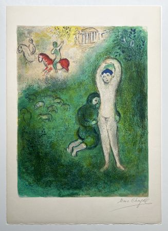 Литография Chagall - DAPHNIS ET GNATHON. Lithographie originale signée (Daphnis & Chloé, 1961)