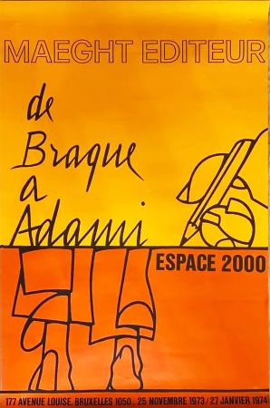 Афиша Adami - DE BRAQUE À ADAMI : Exposition 1974. Affiche originale.