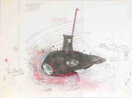 Сериграфия Panamarenko - De Duikboot : project Panamarenko faze III XL