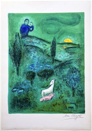 Литография Chagall - Découverte de Daphnis par Lamon (de la suite 