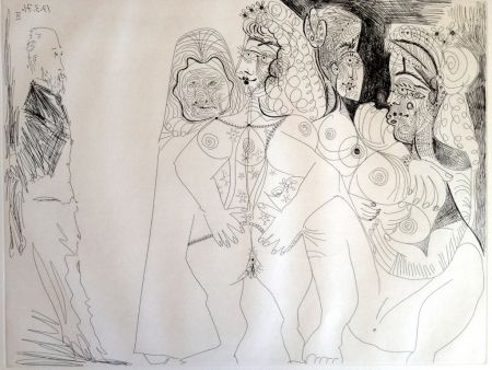 Гравюра Picasso - DEGAS VIEWING THREE NUDES