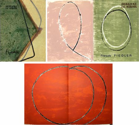 Иллюстрированная Книга Fiedler - DERRIÈRE LE MIROIR: COLLECTION COMPLÈTE des 4 volumes de la revue  consacrés François Fiedler: 26 LITHOGRAPHIES ORIGINALES (de 1959 à 1974).