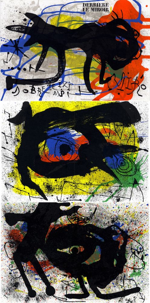 Иллюстрированная Книга Miró - Derrière le Miroir n° 203. SOBRETEIXIMS ET SACS. 3 LITHOGRAPHIES ORIGINALES (1973)