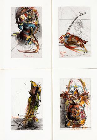 Иллюстрированная Книга Dado - DES HIRONDELLES et de quelques oiseaux... Ex de tête, avec 4 gouaches originales.