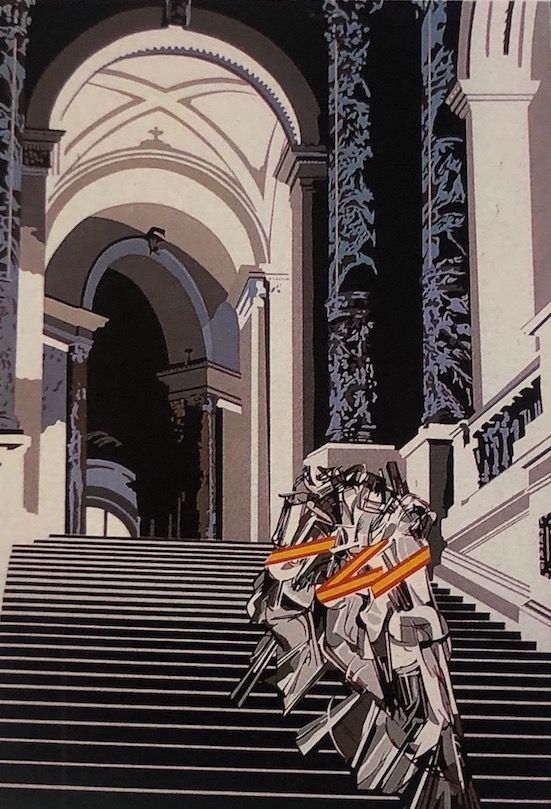 Сериграфия Equipo Cronica - Desnudo bajando la escalera