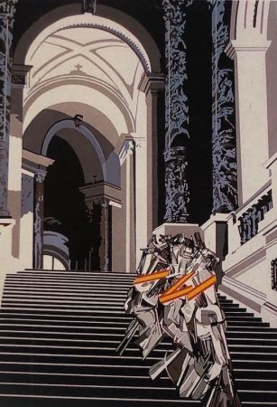 Сериграфия Equipo Cronica - Desnudo bajando la escalera