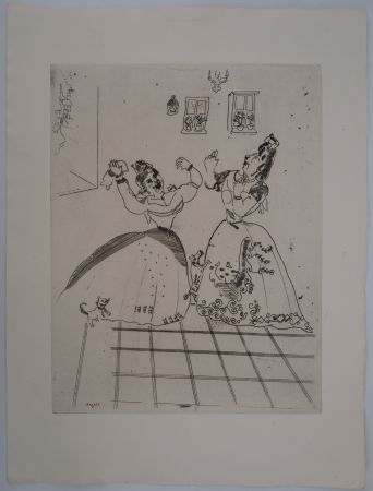Гравюра Chagall - Deux danseuses slaves (Dames charmantes et charmantes à tous égards)