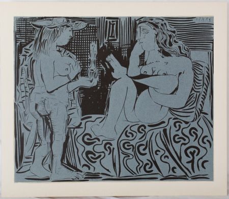 Линогравюра Picasso - Deux femmes au flacon de parfum