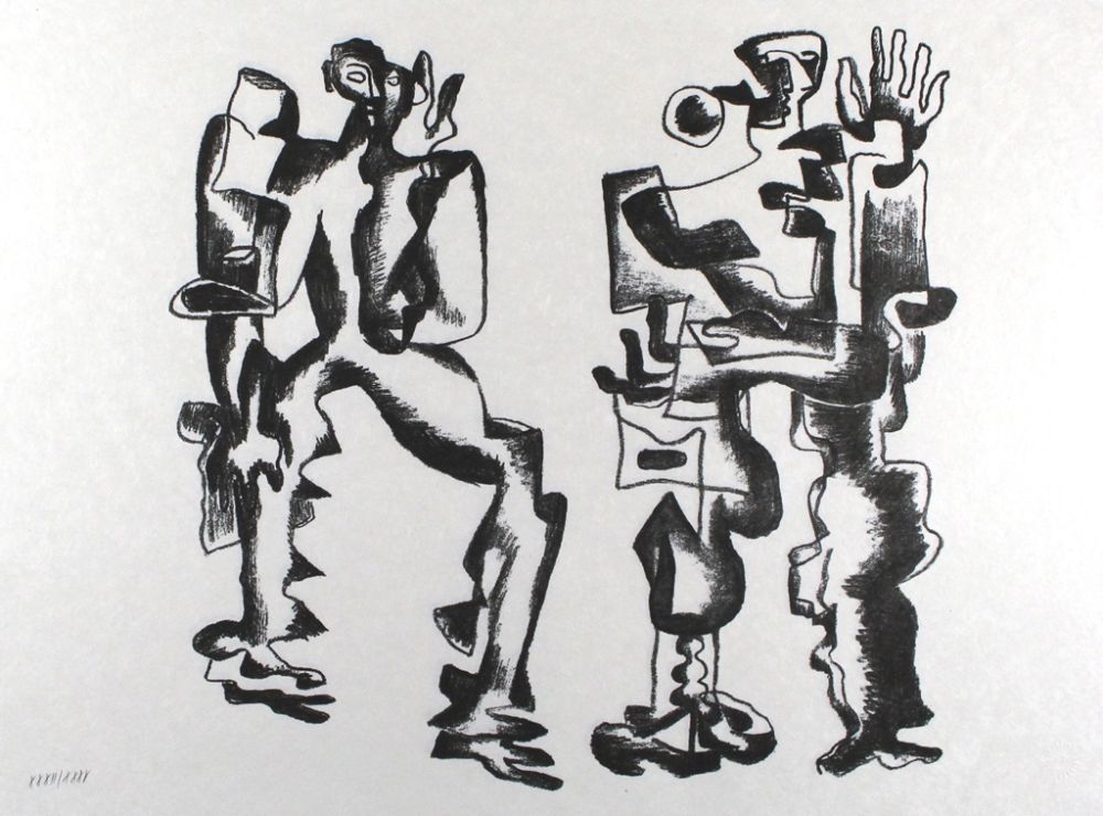 Литография Zadkine - Deux figures