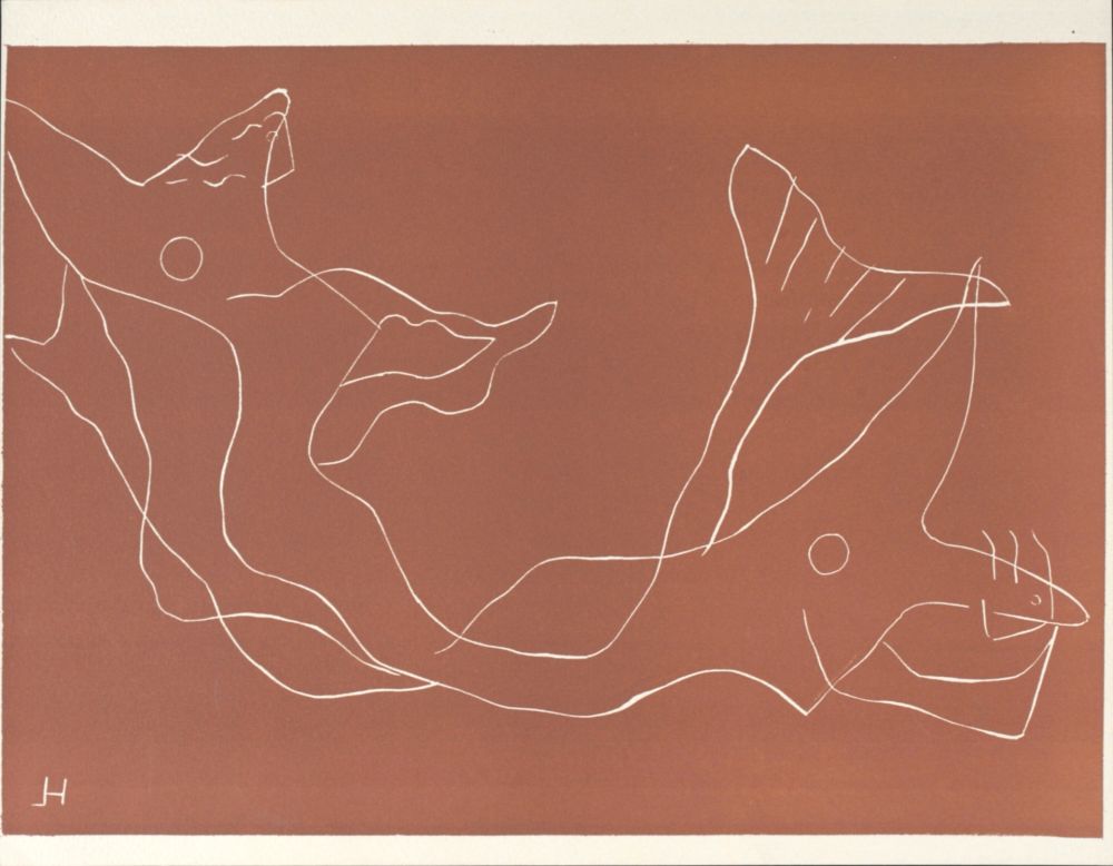 Линогравюра Laurens - Deux sirènes, 1959