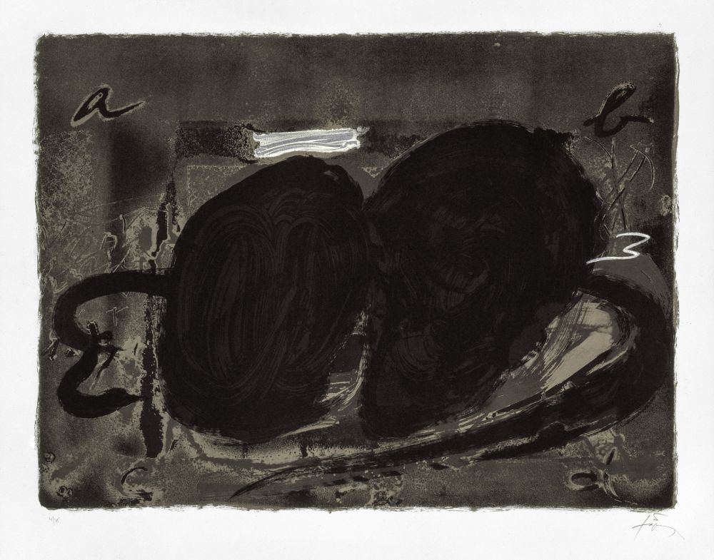 Литография Tàpies - Deux trous 