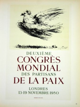 Литография Picasso - Deuxieme Congrés de la Paix 1950