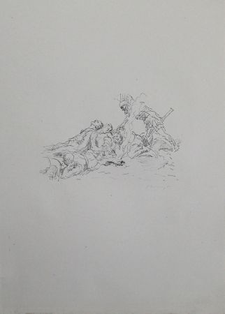 Литография Slevogt - Die Soldaten müssen im Schnee kampieren
