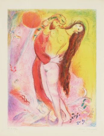 Литография Chagall - Disrobing Her with His Own Hand..., from Four Tales from the Arabian Nights