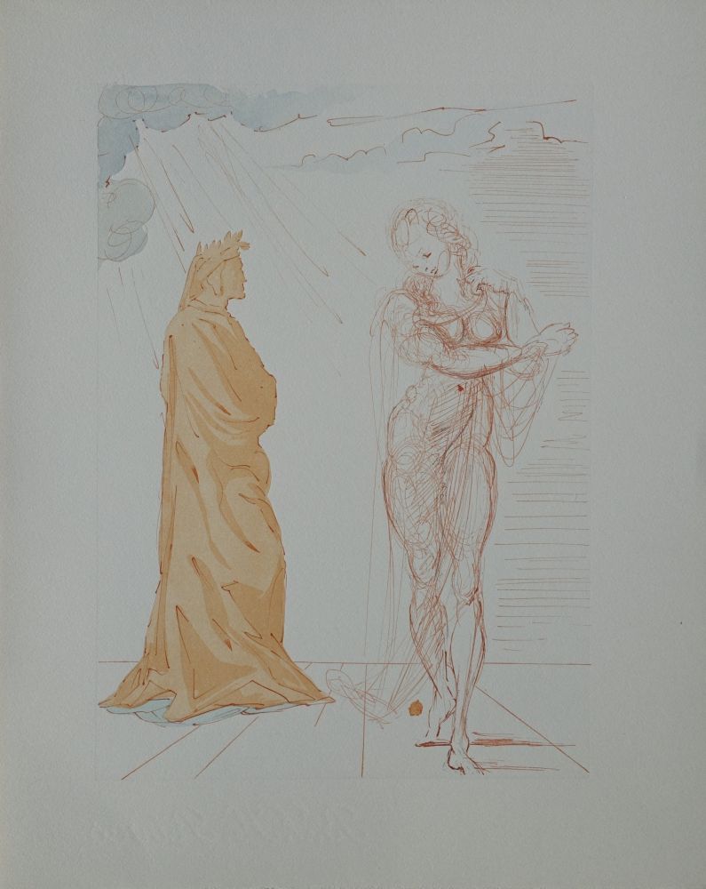 Гравюра На Дереве Dali - Divine Comédie, Enfer 2, Virgile réconforte Dante