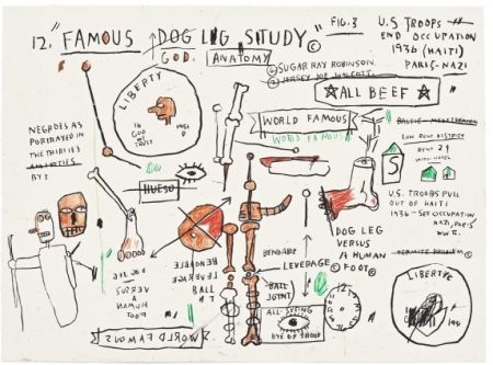 Сериграфия Basquiat - Dog Leg Study