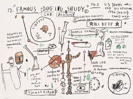 Сериграфия Basquiat -  Dog Leg Study