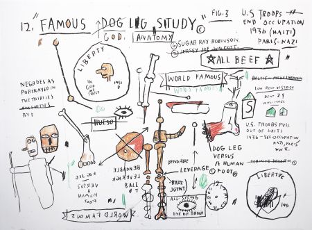 Сериграфия Basquiat - Dog Leg Study