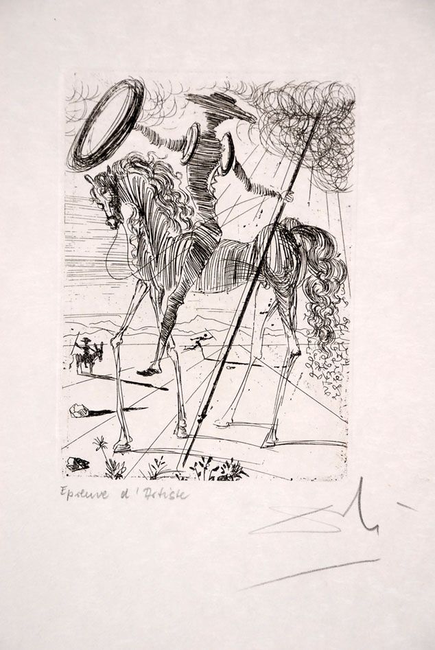 Офорт Dali - Don Quichotte - Don Quixote (suite Cinq Portraits espagnols - Five Spanish Immortals)