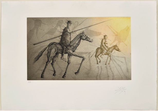 Офорт И Аквитанта Ponç -  Don Quichotte suivant Sancho, X