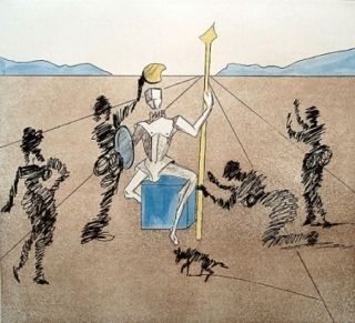 Гравюра Dali - Don Quijote - le casque d'or de Mandrino