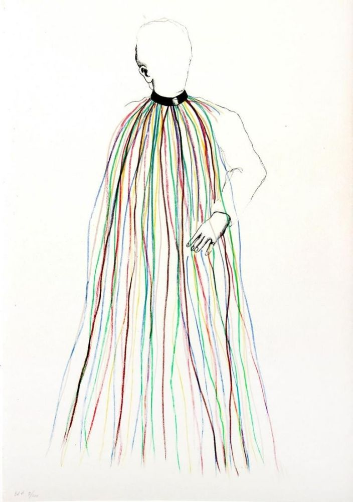 Литография Dine - Dorian Gray in Multi-Colored Vinyl Stripe Cape