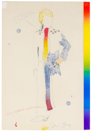 Литография Dine - Dorian Gray with Rainbow Scarf
