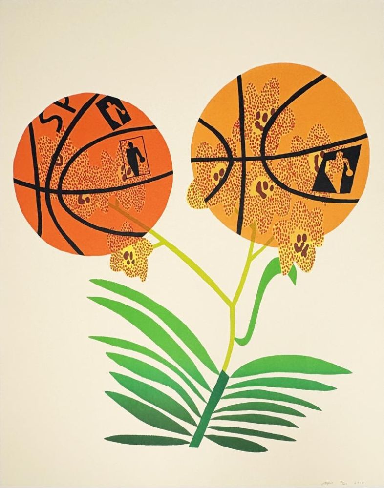 Литография Wood - Double Basketball Orchid (State I)