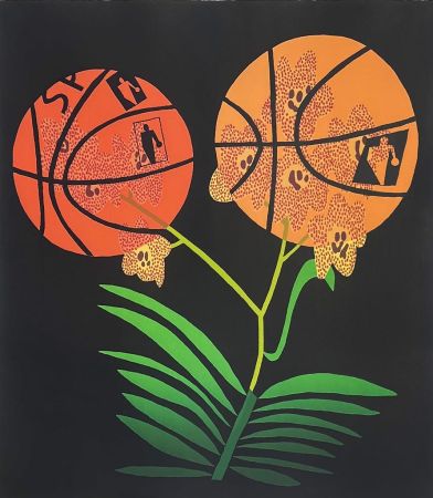 Литография Wood - Double Basketball Orchid (State II)
