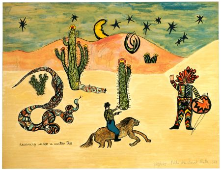 Литография De Saint Phalle - Dreaming under a cactus tree