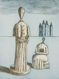 Гравюра De Chirico - Dualité, les muses inquiétantes