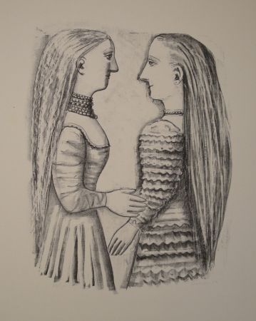 Литография Campigli - Due Donne di Profilo
