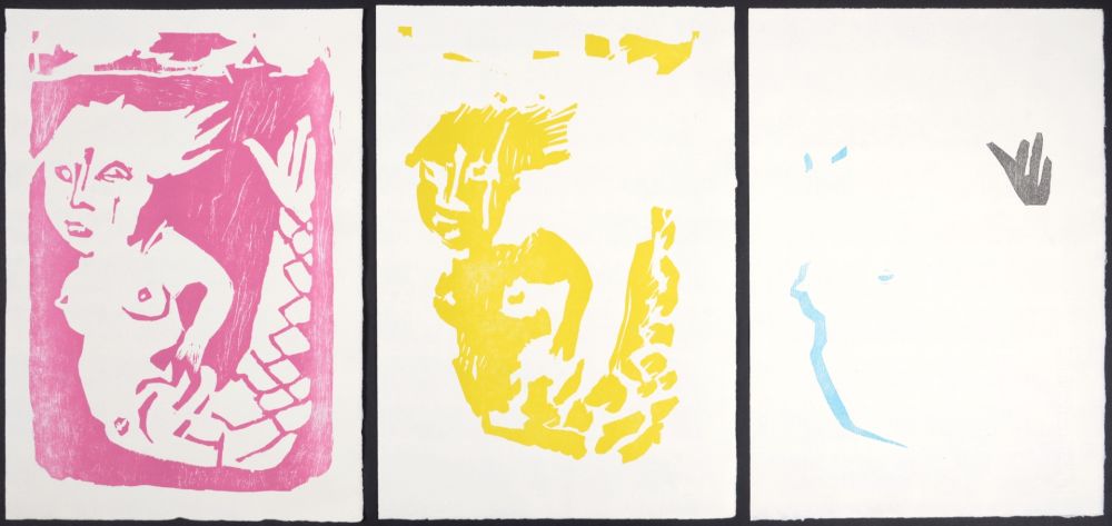 Гравюра На Дереве Lorjou - Décomposition des couleurs d'une gravure, 1965