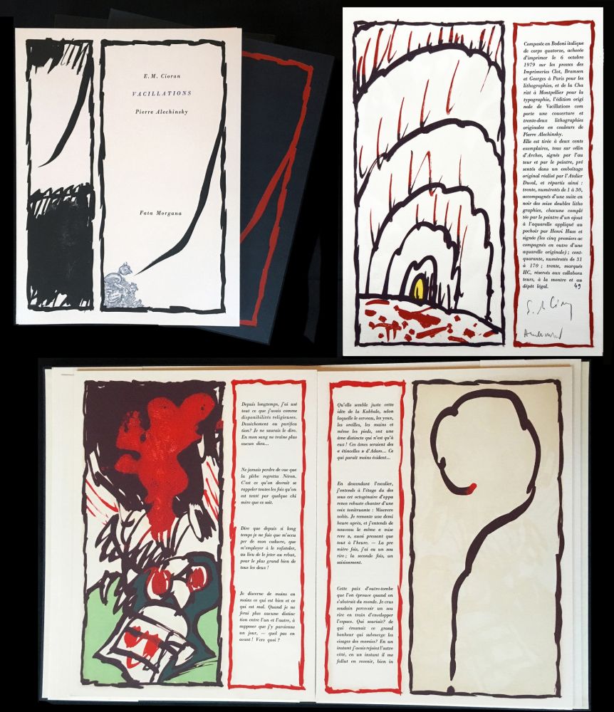 Иллюстрированная Книга Alechinsky - E.-M. Cioran : ‎VACILLATIONS‎. Avec 32 lithographies originales. 1 des 30 AVEC SUITE SIGNÉE (1979). 