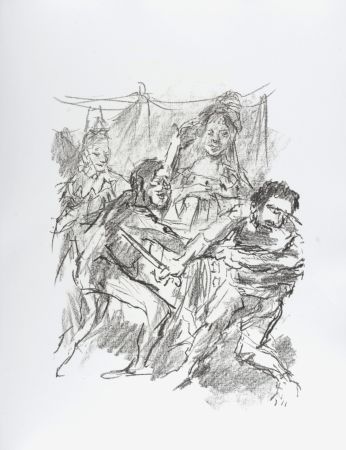 Литография Kokoschka - Edgar and Edmund fight , 1963