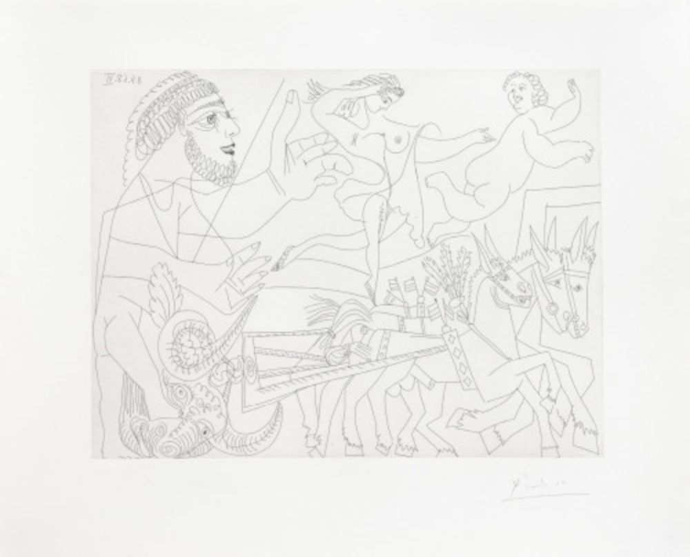 Гравюра Picasso - El Arrastre, avec Écuyère et Putto, from La Série 347