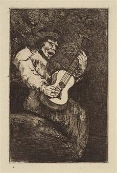 Офорт И Аквитанта Goya - El cantor ciego / The Blind Singer