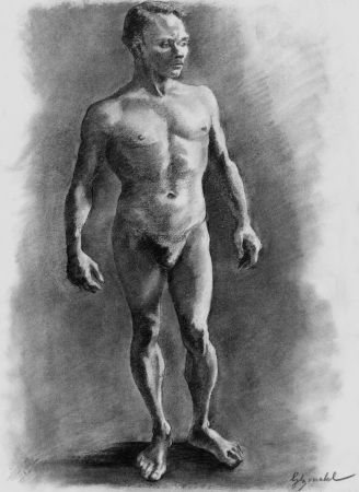 Литография Bonabel - ELIANE BONABEL / Louis-Ferdinand Céline - Litographie Originale / Original Lithograph - Nu Masculin / Male Nude - 1938