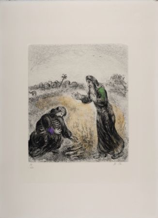 Многоэкземплярное Произведение Chagall - Elie et la Veuve de Sarepta, 1958 - Hand-signed & Hand-colored!