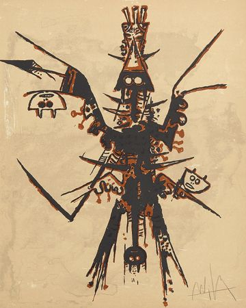 Литография Lam - Eloge rupestre de Miró