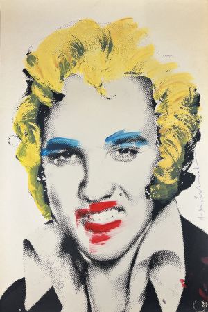 Монотип Mr Brainwash - Elvis – Acrylic and screenprint on paper 