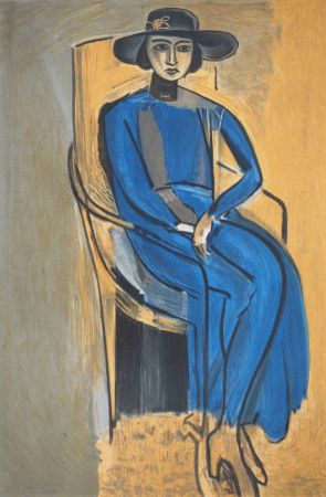 Литография Matisse - Elégante en robe bleu (Madame Greta Prozor)