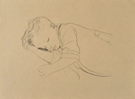 Гравюра Sauer - Enfant endormi