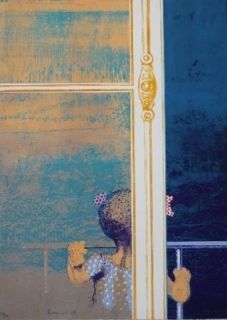 Сериграфия Cremonini - Enfant à la fenêtre