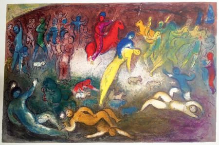 Литография Chagall - ENLÈVEMENT DE CHLOÉ (Daphnis et Chloé - 1961)