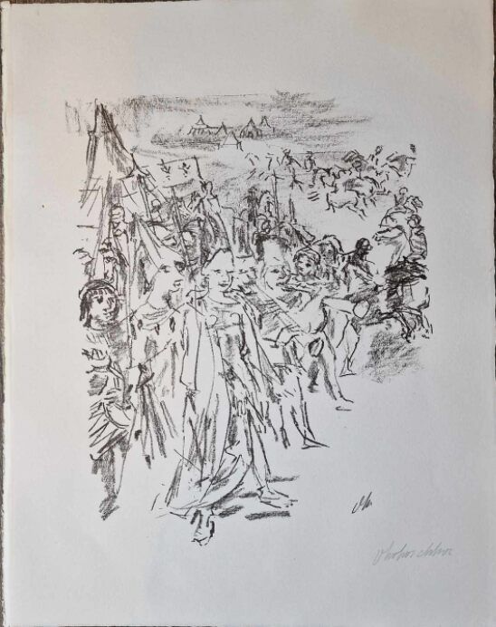 Литография Kokoschka - Enter with drum and colours: Cordelia and Soldiers (Act IV, Scene IV), from the portfolio King Lear