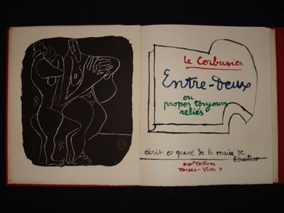 Литография Le Corbusier - Entre-deux ou propos toujours réliés, écrit et gravé de la main de l'auteur.