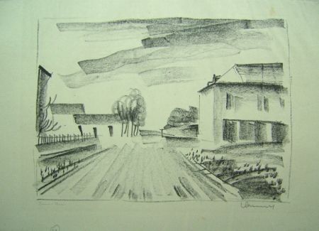 Литография Vlaminck - Entrée de Village