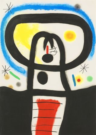 Гравюра Miró - Equinox is a Etching and aquatint in colours by Joan Miro