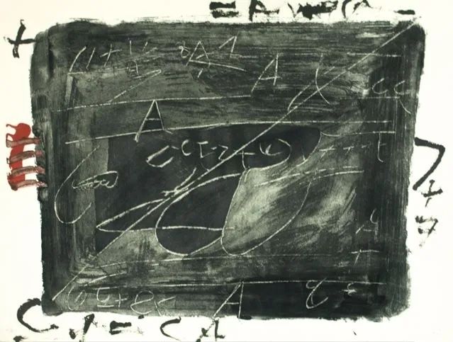Офорт Tàpies - Esgriafats Damunt Negre 2